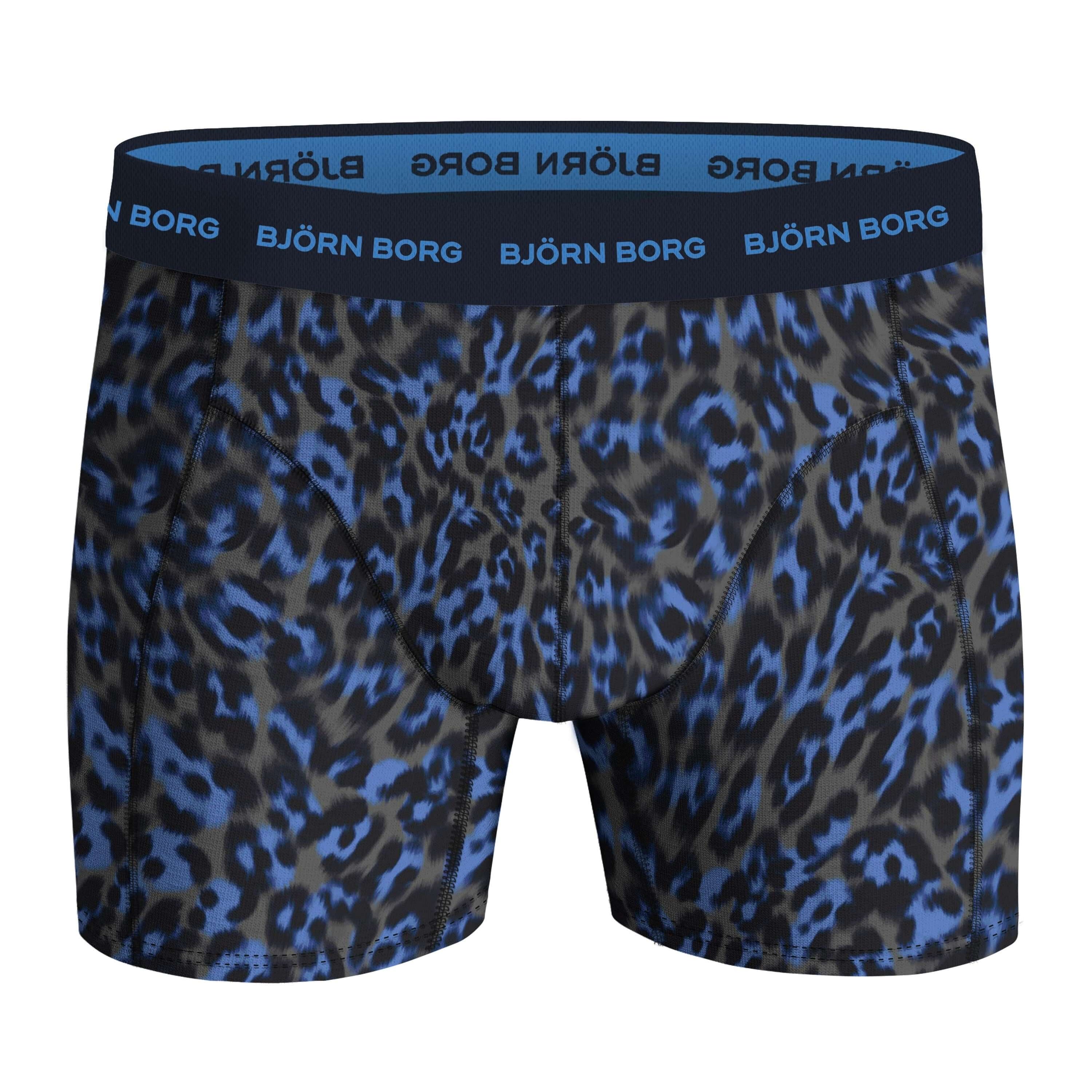 Björn Borg 5 Pack Cotton Stretch Boxers - Blue, Print, Navy Blue