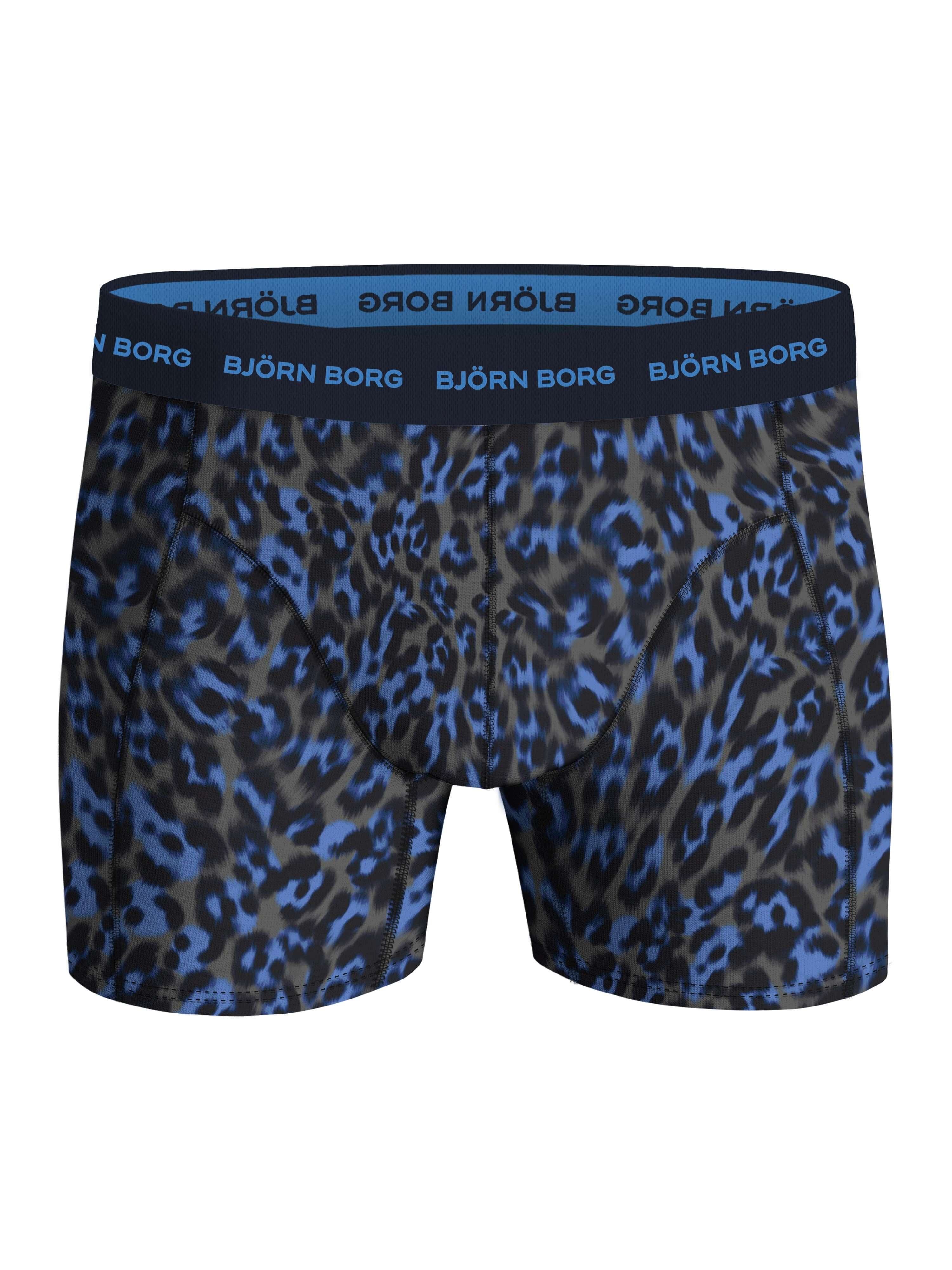 Björn Borg 5 Pack Cotton Stretch Boxers - Blue, Print, Navy Blue