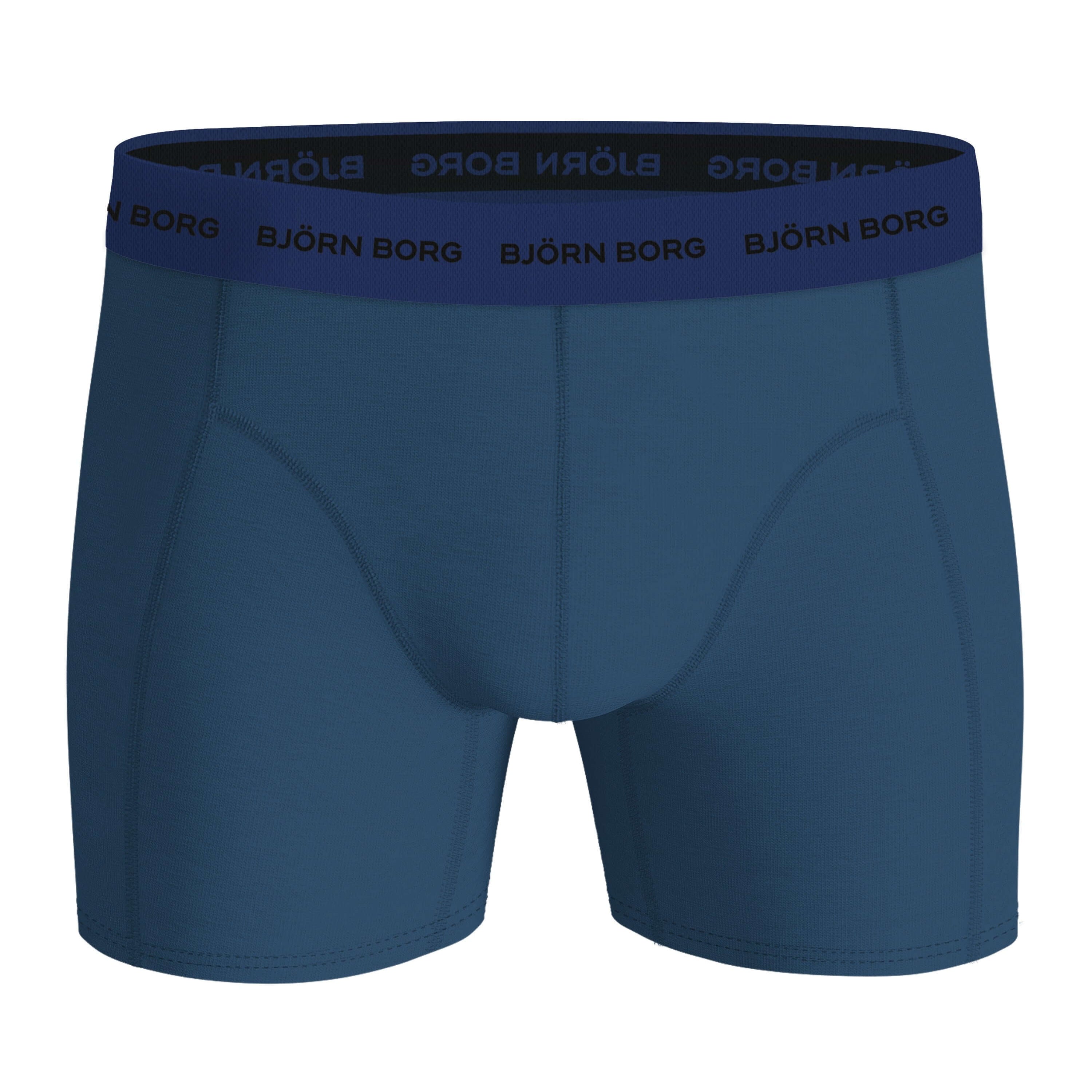 Björn Borg 5 Pack Cotton Stretch Boxers - Blue, Print, Navy Blue
