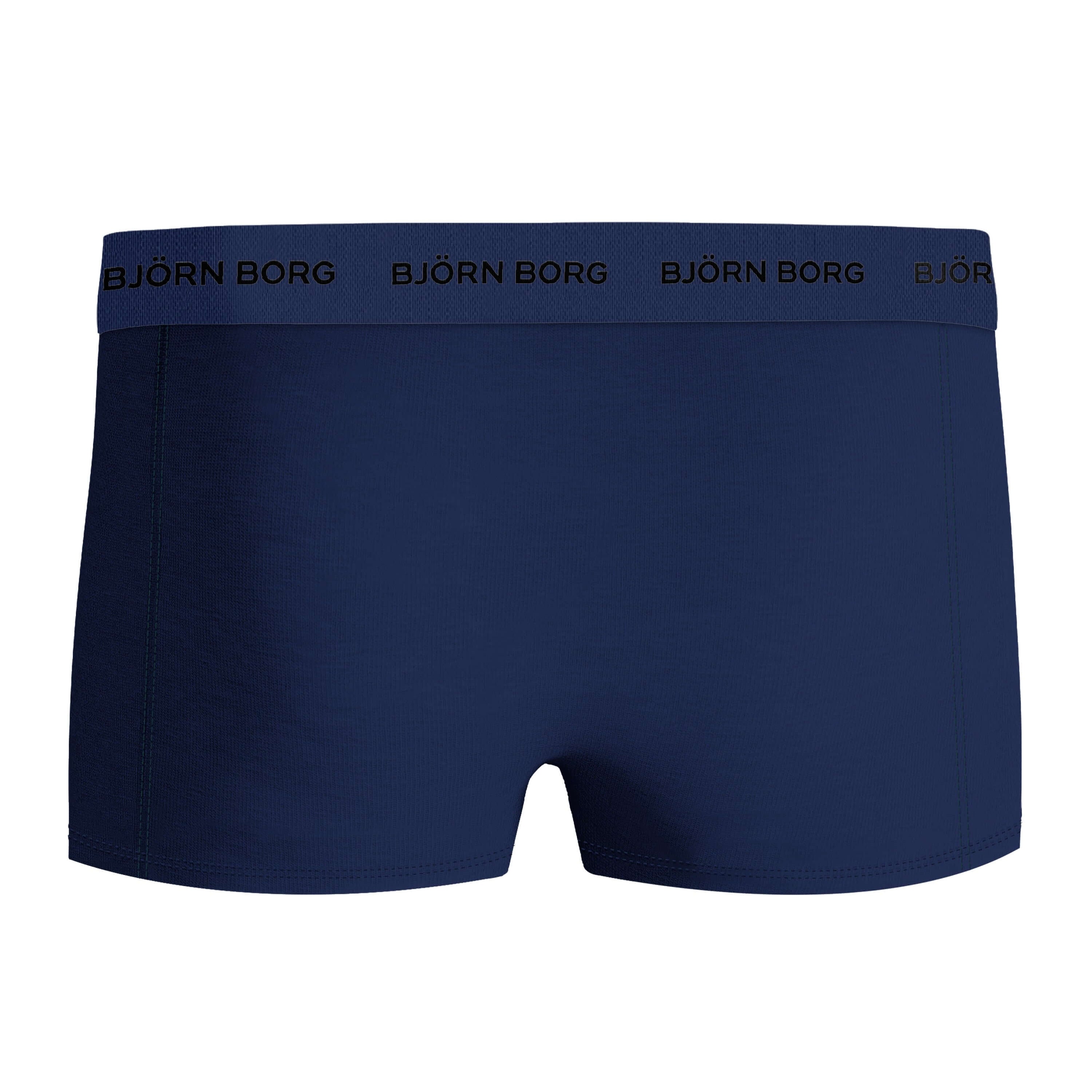 Björn Borg Cotton Stretch Trunks 3-pack - Black, Print, Navy Blue