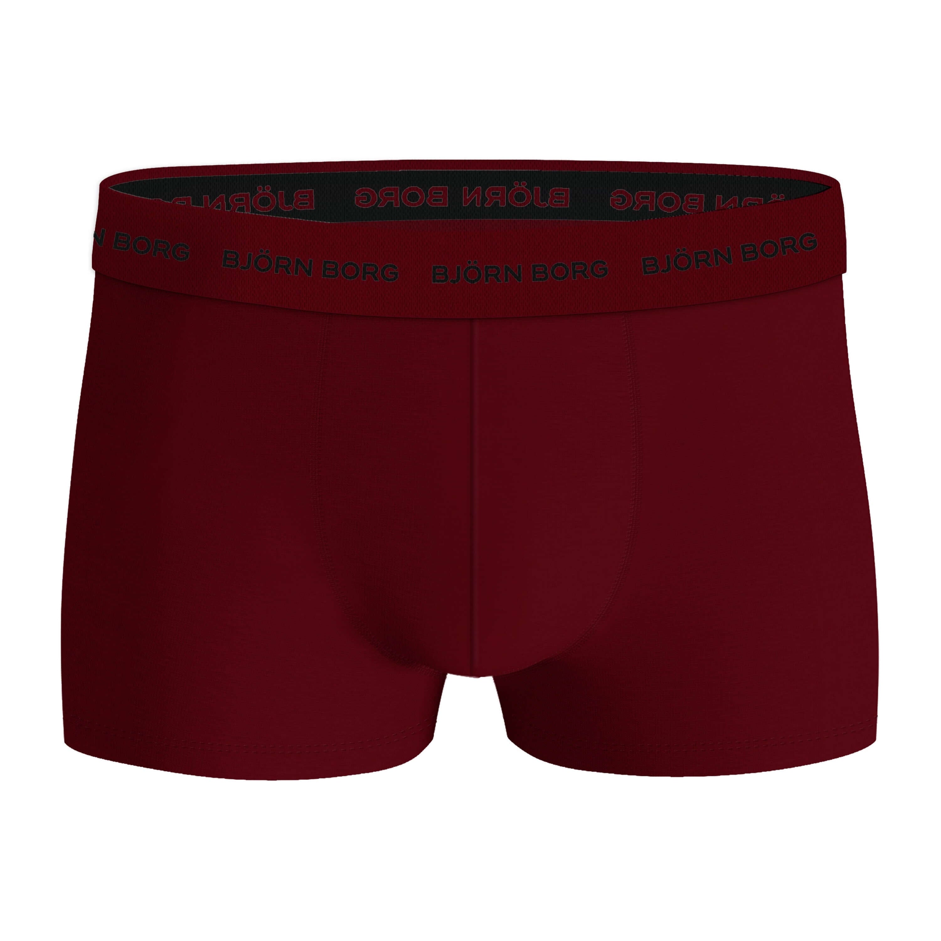 Björn Borg Cotton Stretch Trunks 5-pack - Black, Melange, Green, Print, Red