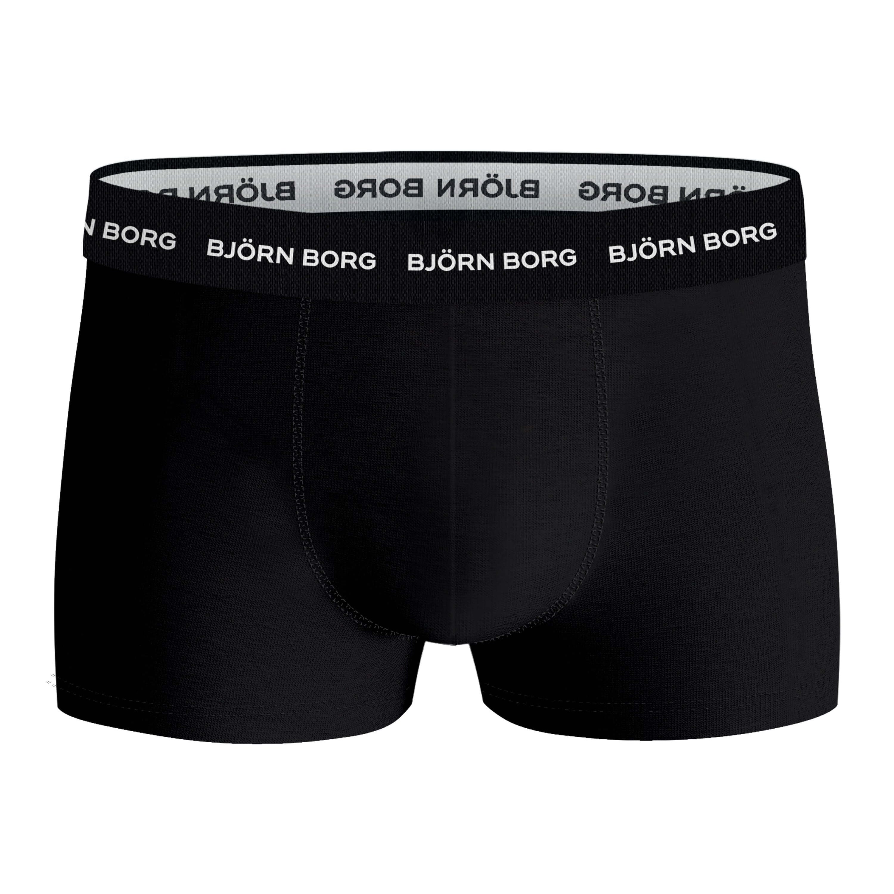 Björn Borg Cotton Stretch Trunks 5-pack - Black, Melange, Green, Print, Red