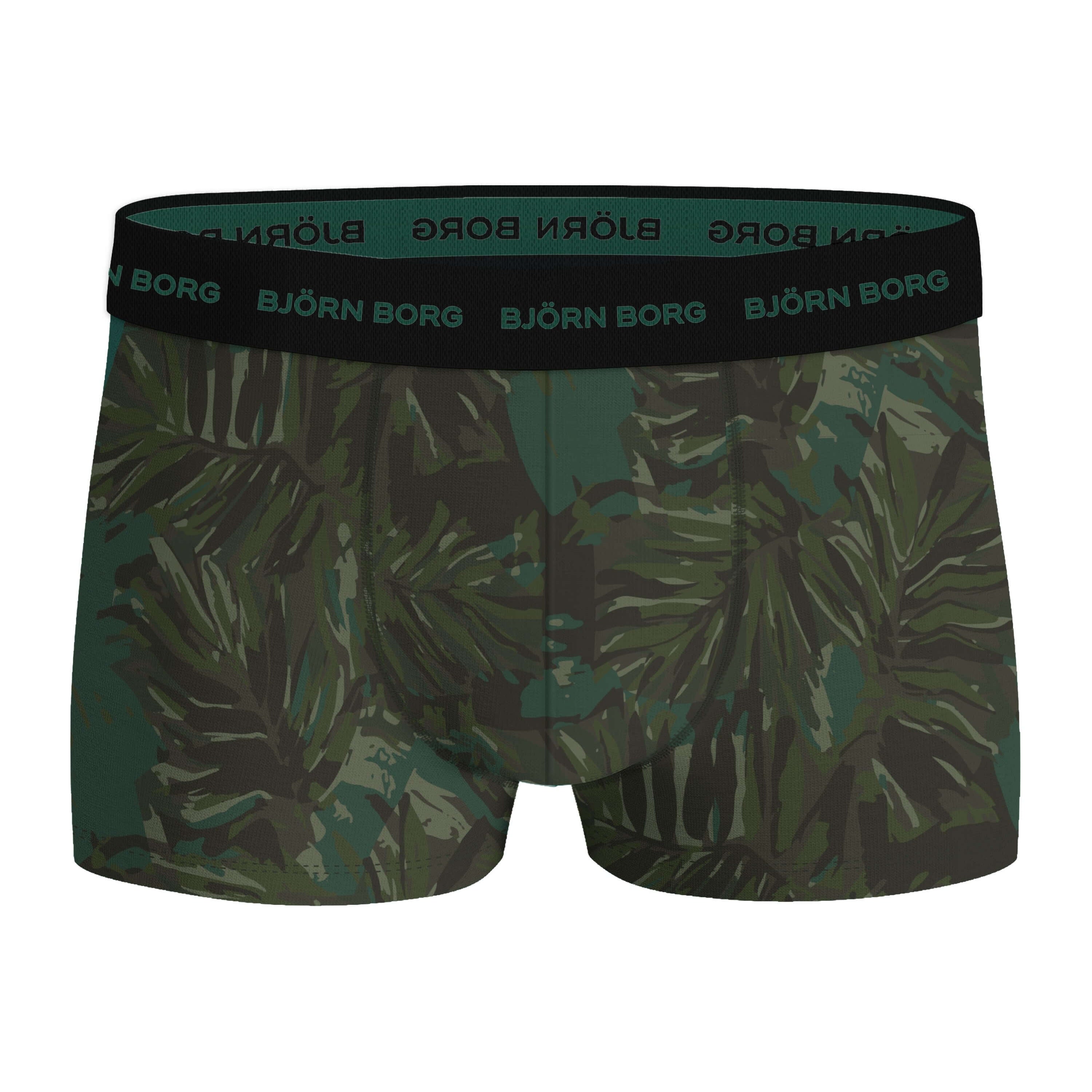 Björn Borg Cotton Stretch Trunks 5-pack - Black, Melange, Green, Print, Red