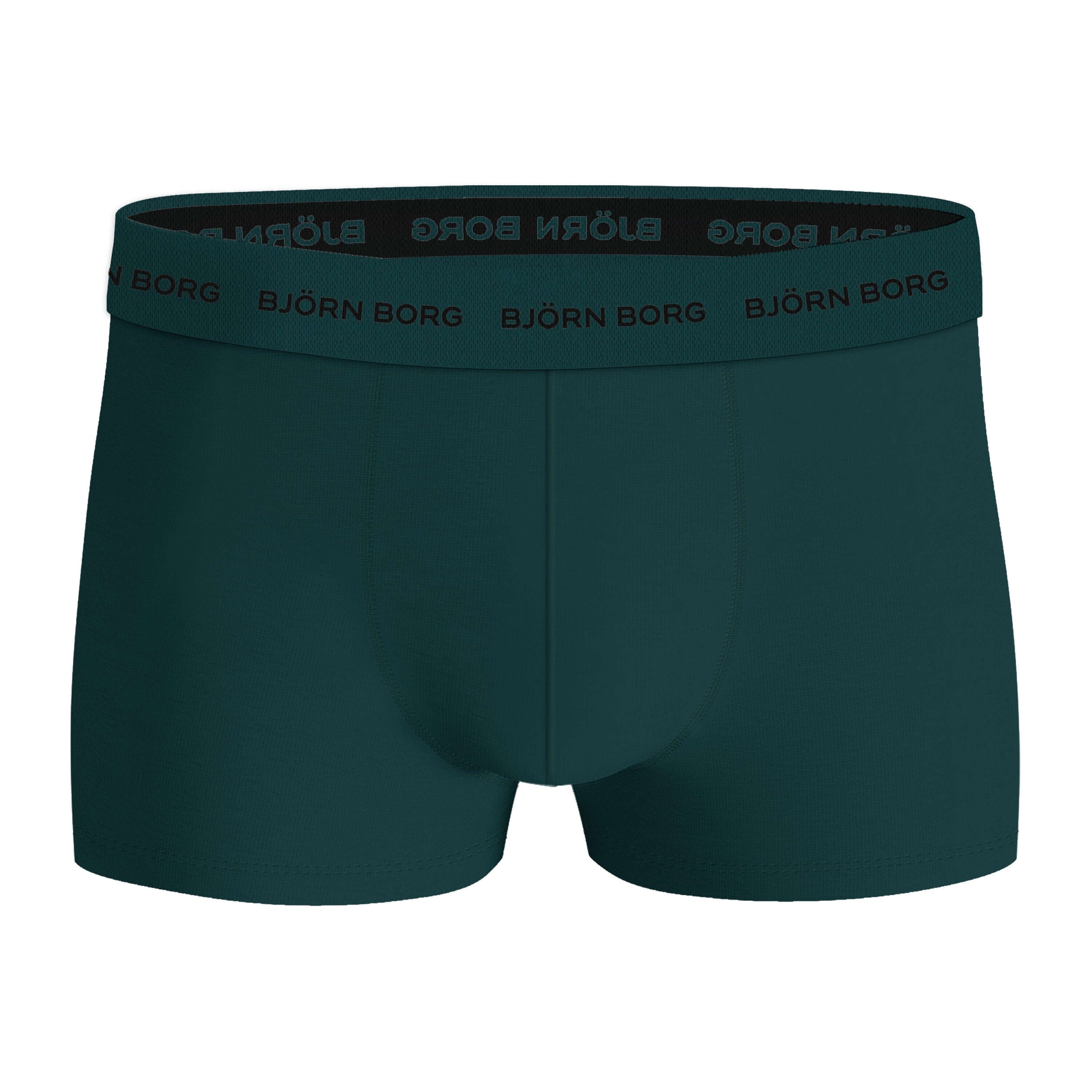 Björn Borg Cotton Stretch Trunks 5-pack - Black, Melange, Green, Print, Red