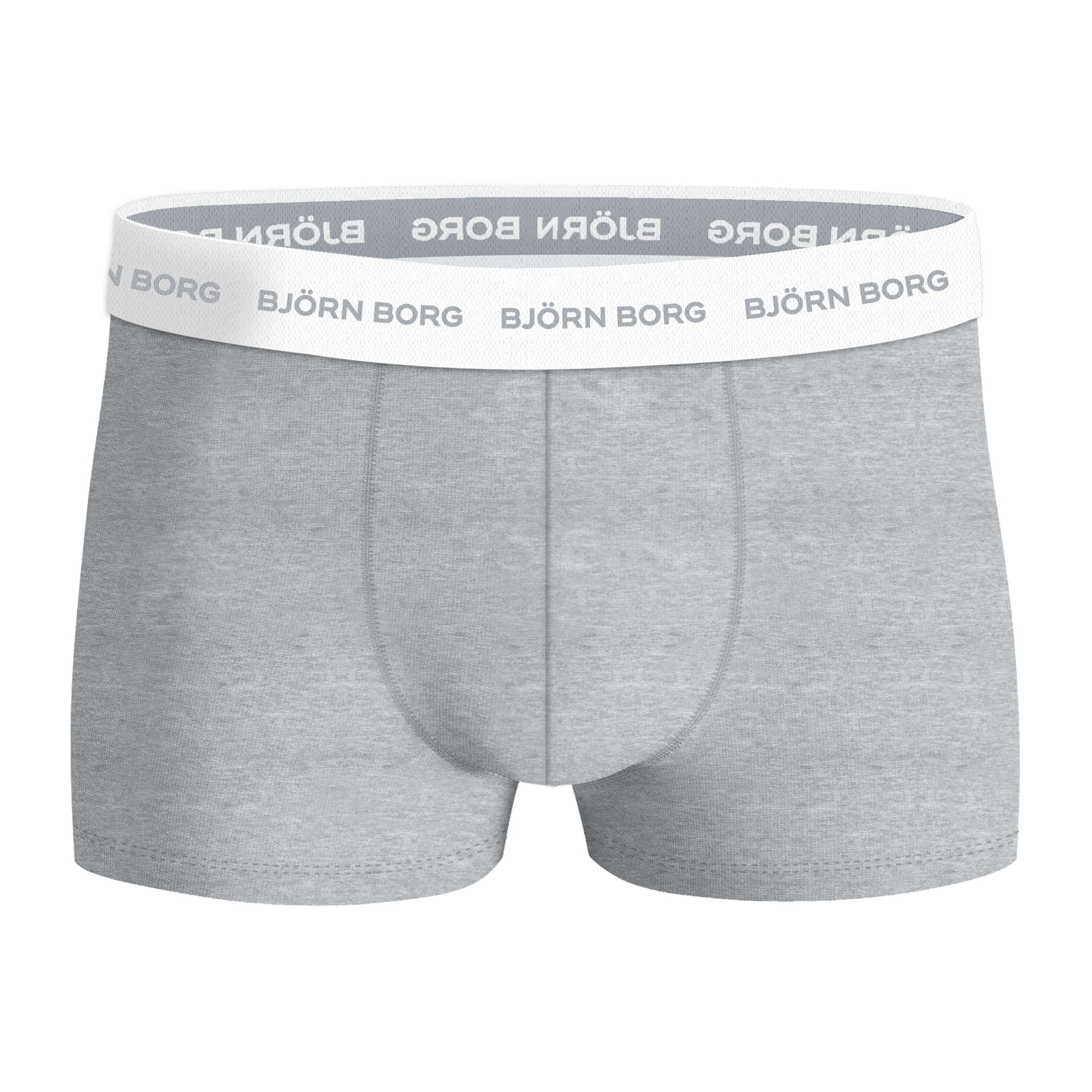 Björn Borg Cotton Stretch Trunks 5-pack - Black, Melange, Green, Print, Red