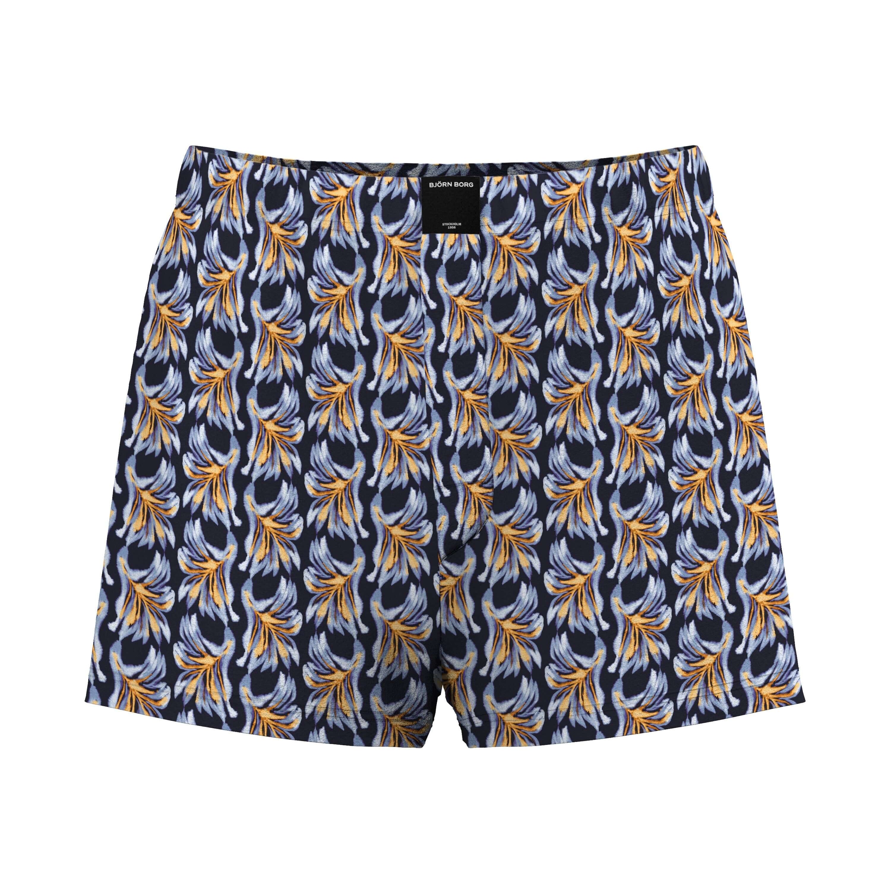 Björn Borg Cotton Stretch Jersey Boxer Shorts 3-pack - Black, Blue, Print