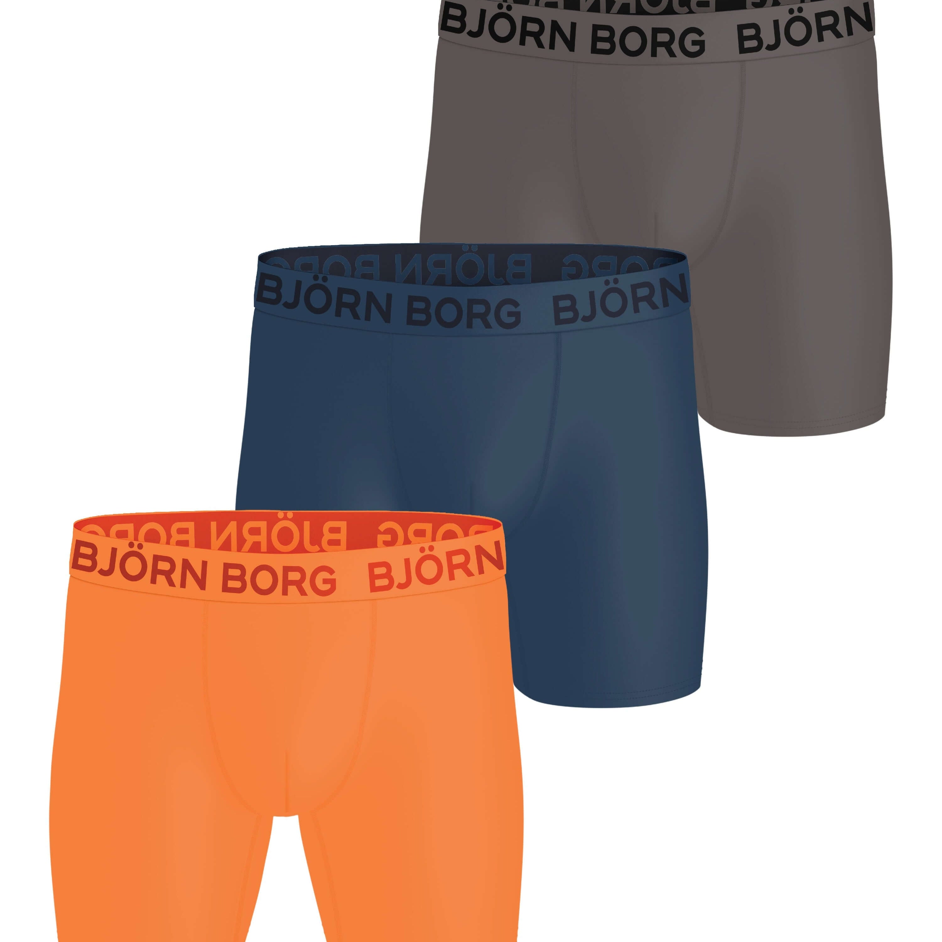 Björn Borg 3 Pack Sports Microfiber Boxers - Orange / Blue / Brown
