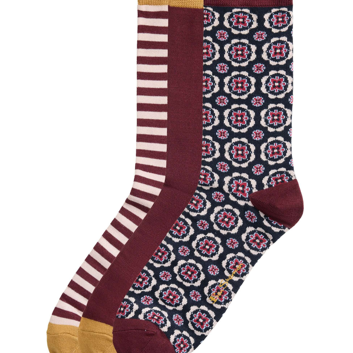 Ben Sherman 3-Pack Mod Stripe Bamboo Sock Gift Box