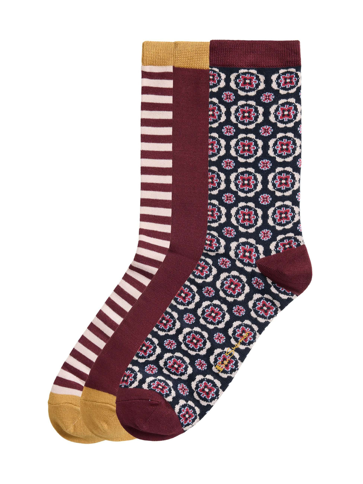 Ben Sherman 3-Pack Mod Stripe Bamboo Sock Gift Box