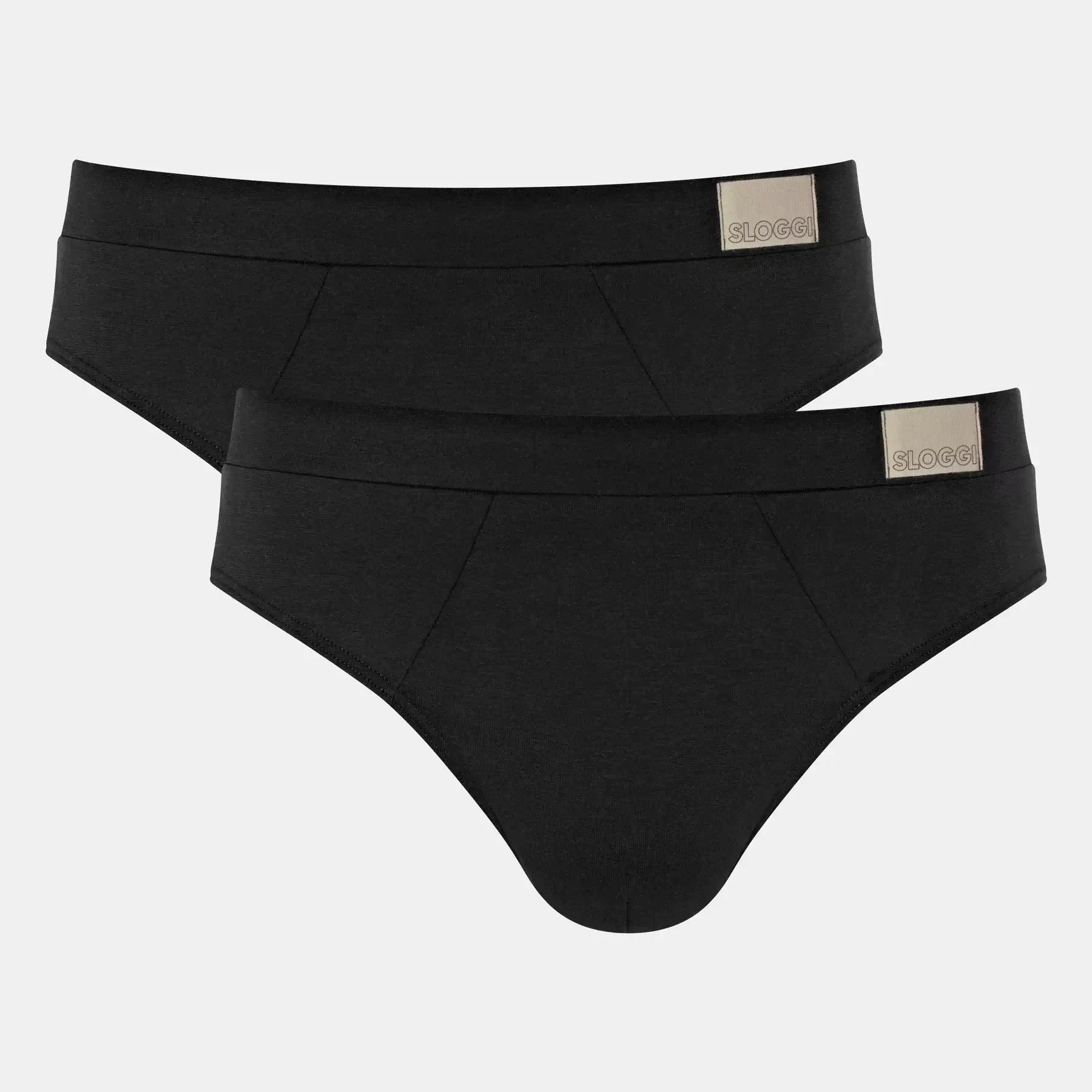 Sloggi Men's 2 Pack Go Natural Midi Briefs -Black