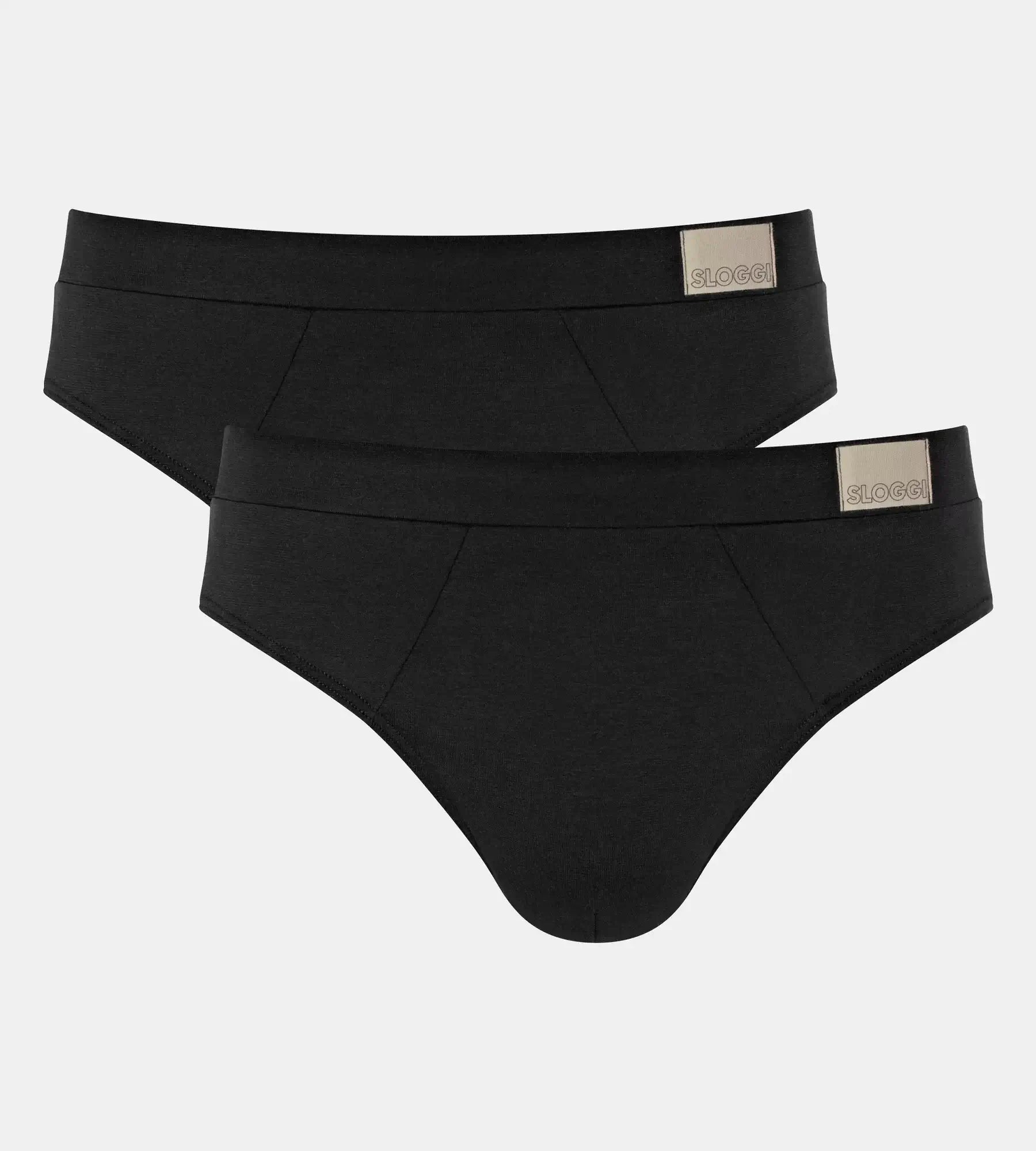 Sloggi Men's 2 Pack Go Natural Midi Briefs -Black