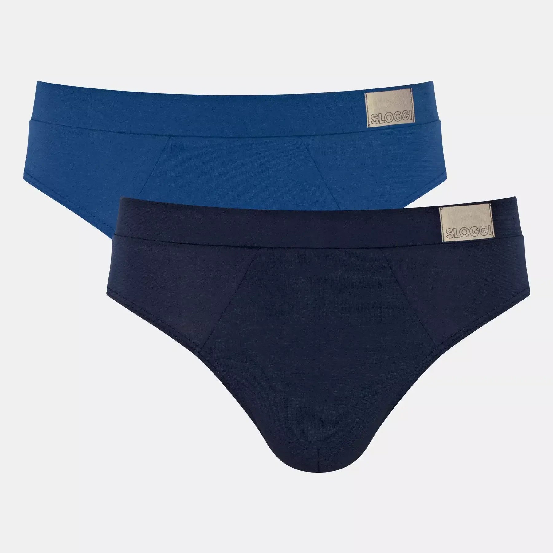 Sloggi Men's 2 Pack Go Natural Midi Briefs - Blue