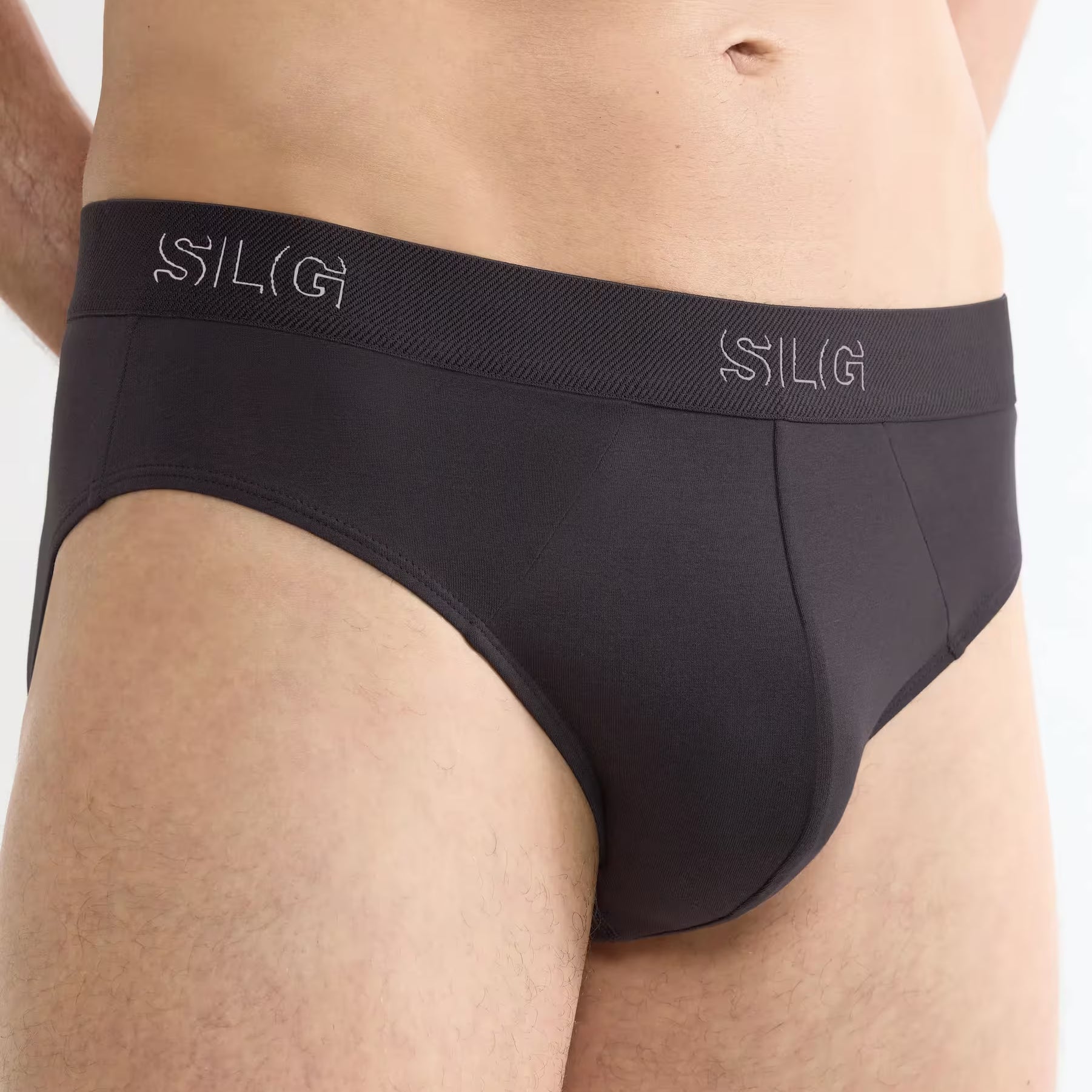 Sloggi Men’s SLG Midi Briefs 2 Pack – Organic Cotton – Charcoal