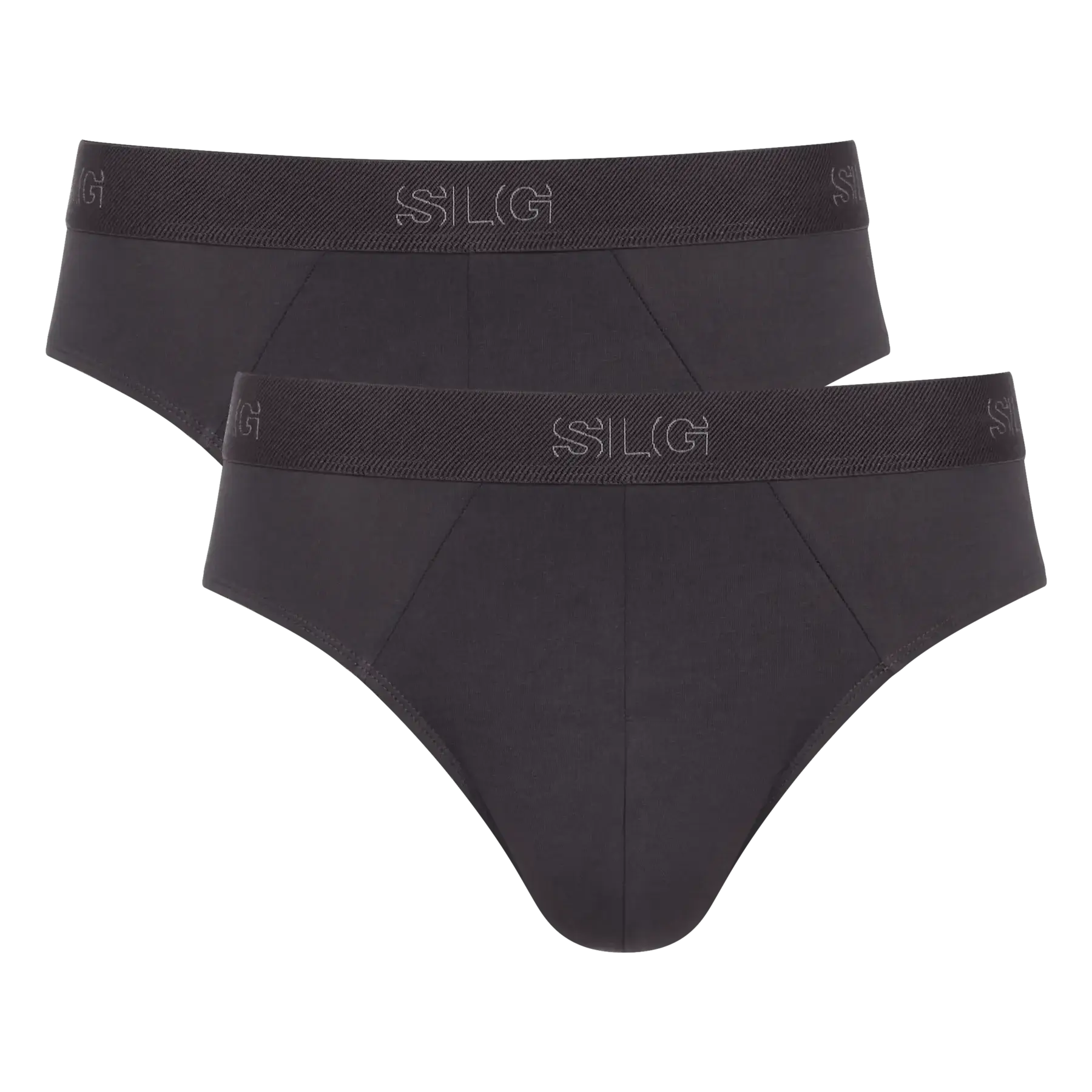 Sloggi Men’s SLG Midi Briefs 2 Pack – Organic Cotton – Charcoal
