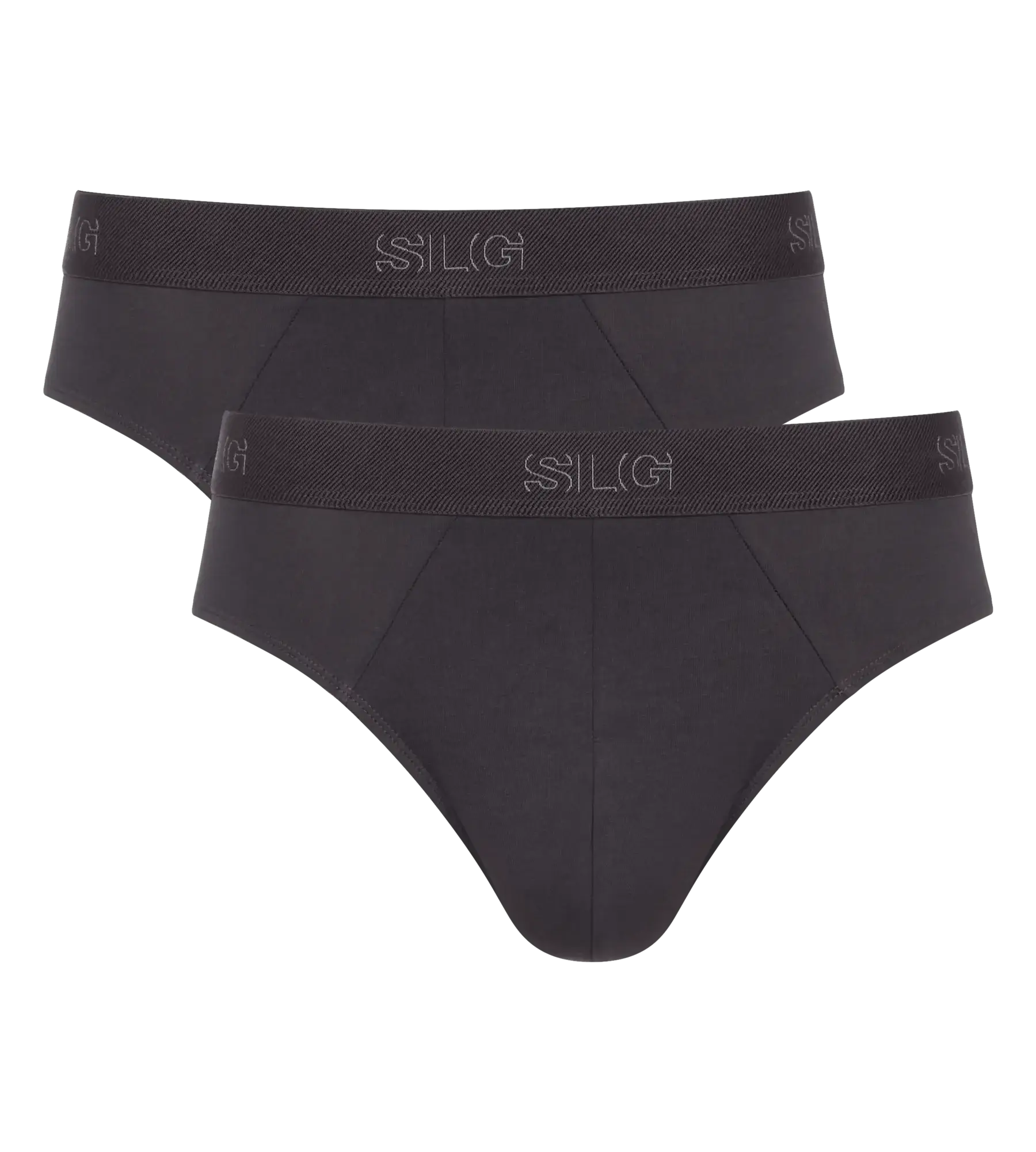 Sloggi Men’s SLG Midi Briefs 2 Pack – Organic Cotton – Charcoal