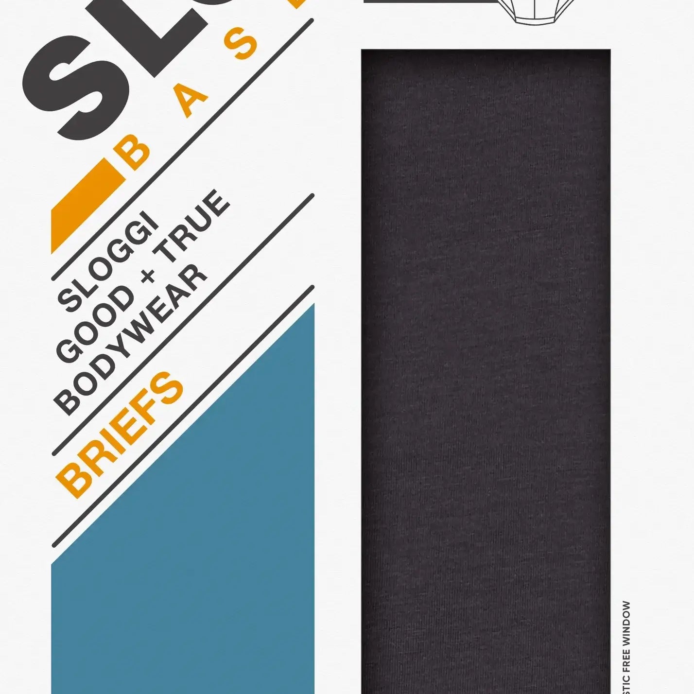 Sloggi Men’s SLG Midi Briefs 2 Pack – Organic Cotton – Charcoal