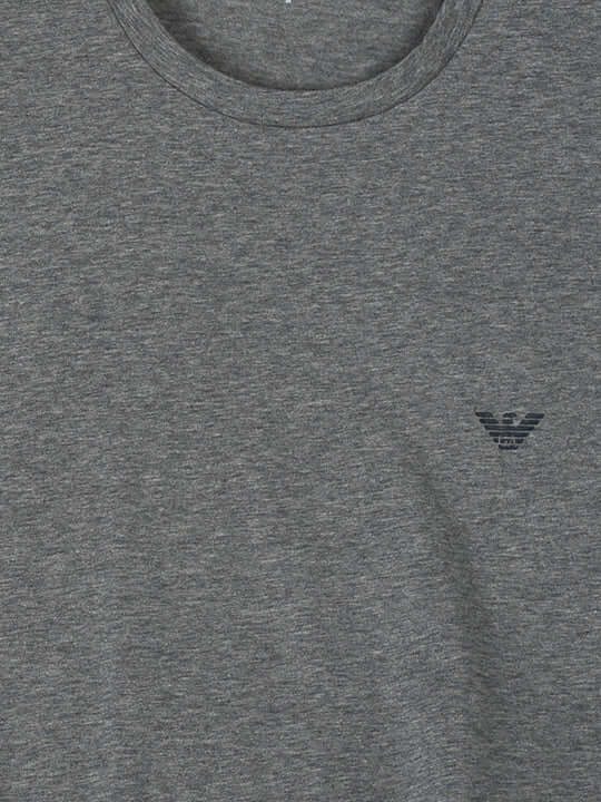 Emporio Armani 2 Pack Lounge Stretch-Cotton Crew T-Shirts - Blue / Grey