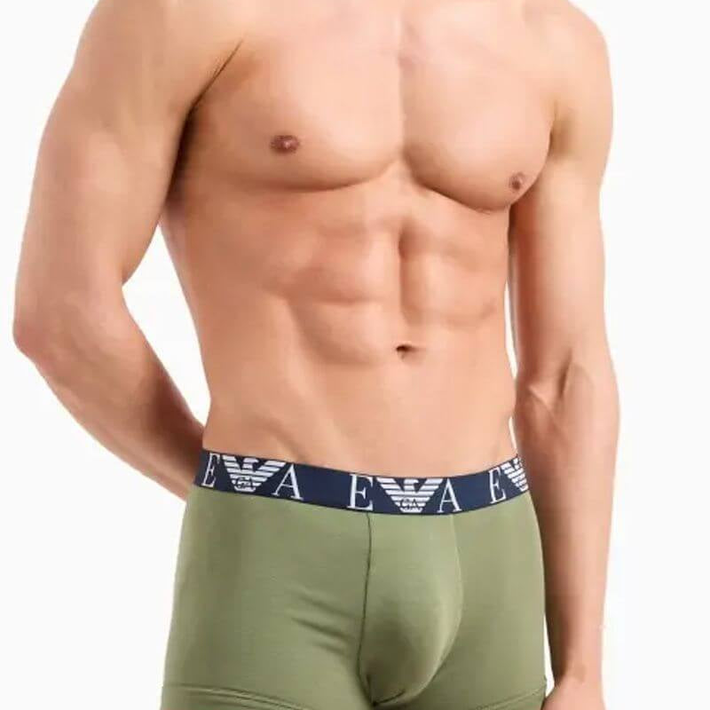 Emporio Armani 3 Pack Low Rise Trunks - Olive/Marine/Black