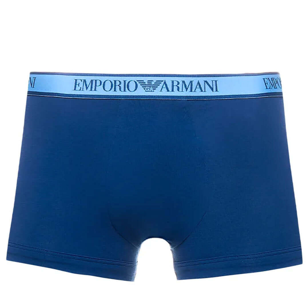 Emporio Armani 3 Pack Low Rise Trunks - White/Navy/Blue