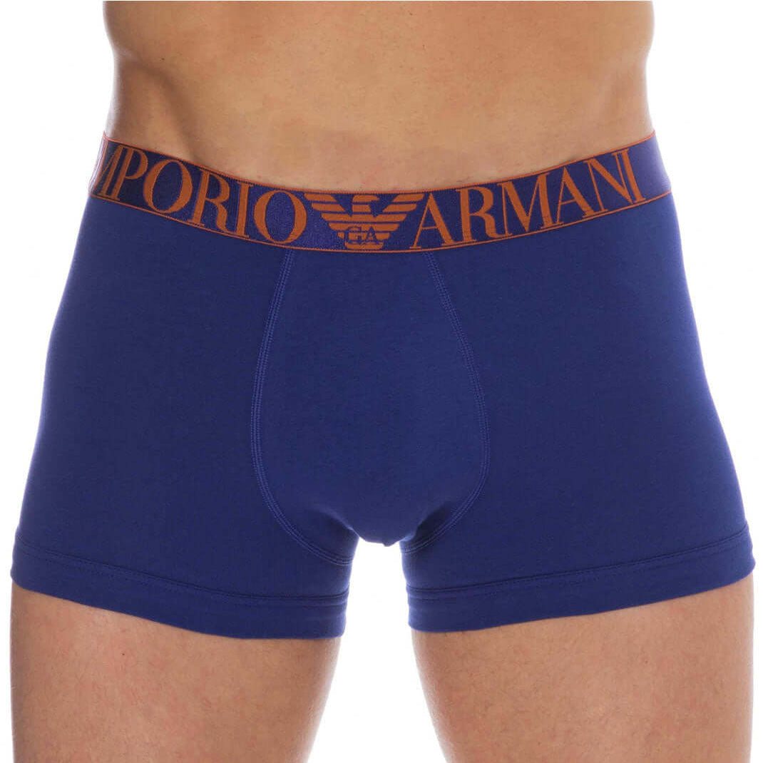 Emporio Armani 3 Pack Organic Cotton Trunks - Orange/Blue/Navy