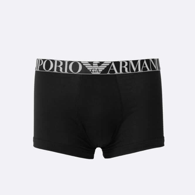 Emporio Armani 3 Pack Organic Cotton Trunks - Black