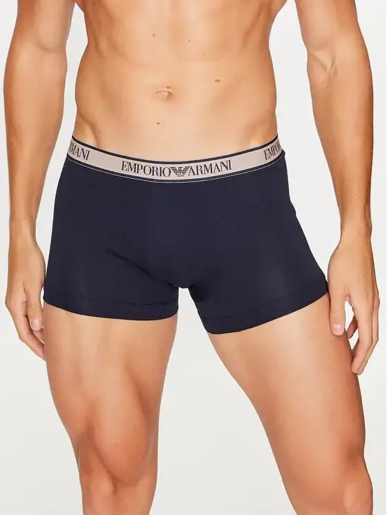 Emporio Armani 3 Pack Stretch Cotton Trunks - Beige Underwear