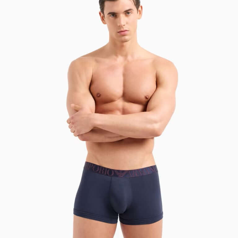Emporio Armani 3 Pack ASV Shiny Logoband Organic Cotton Trunks - Multicoloured