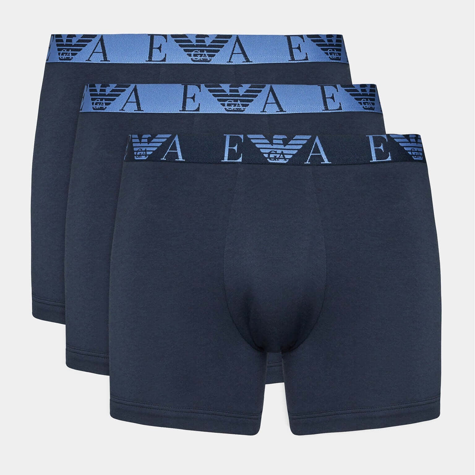 Emporio Armani 3 Pack Boxer Briefs, Marine Blue
