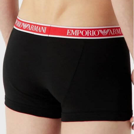 Emporio Armani 3 Pack Stretch Cotton Trunks - Red/Black/White Underwear