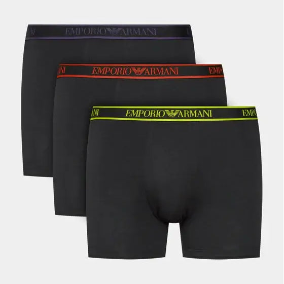 Emporio Armani 3 Pack Boxer Briefs, Black