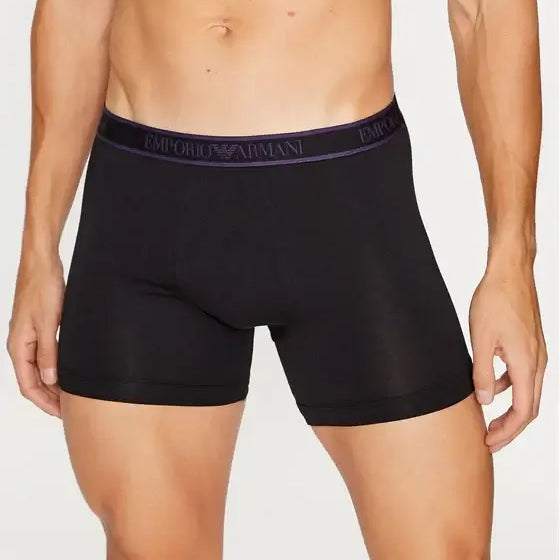 Emporio Armani 3 Pack Boxer Briefs, Black