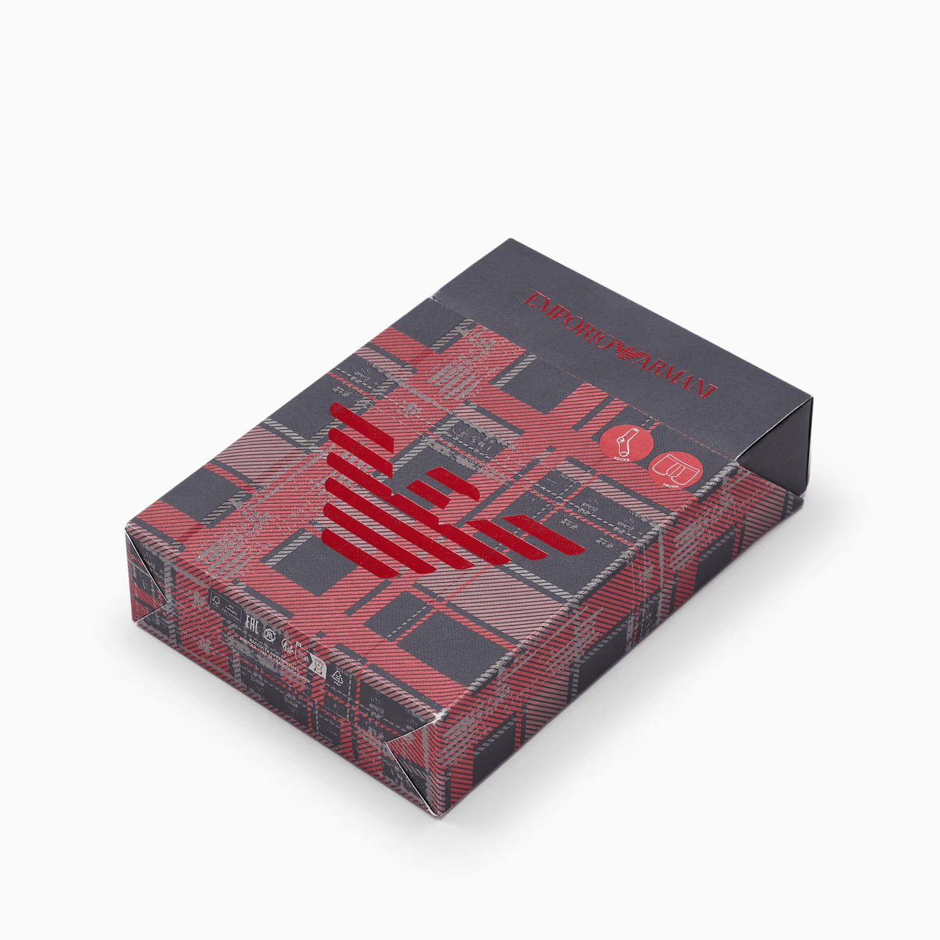 Emporio Armani Underwear Gift Set – Navy/Tartan Trunks & Socks