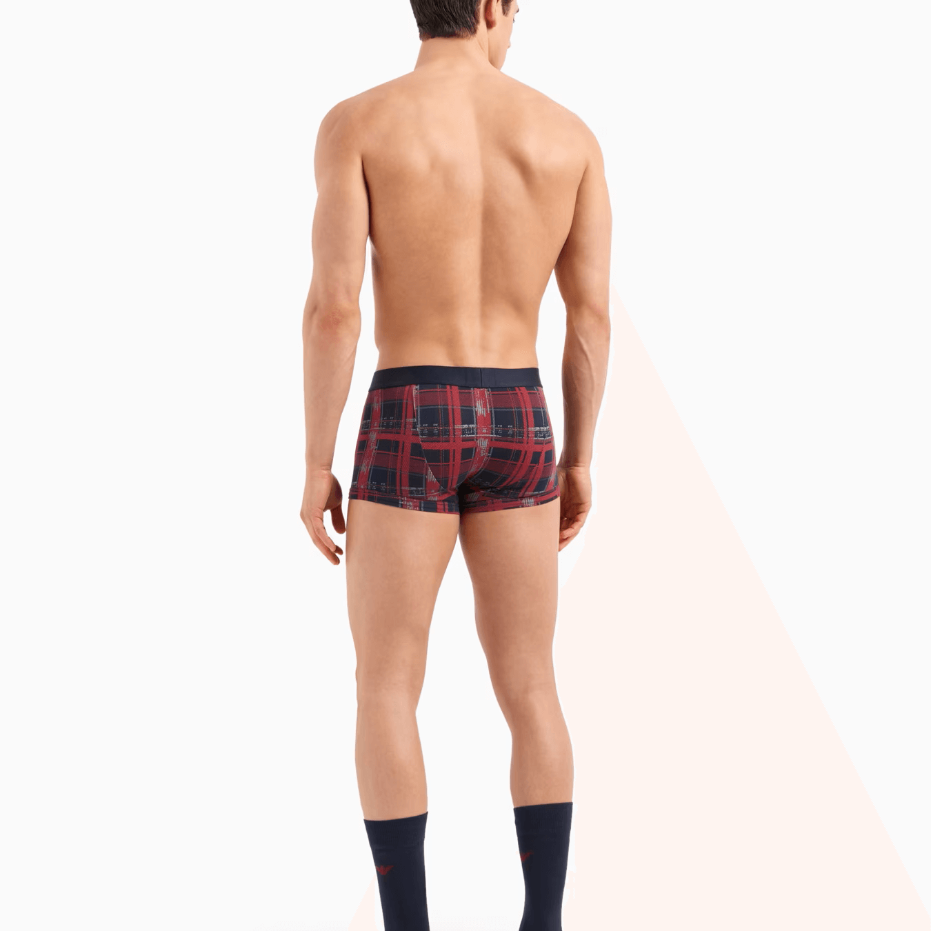 Emporio Armani Underwear Gift Set – Navy/Tartan Trunks & Socks