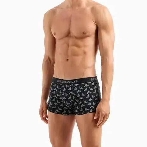 Emporio Armani 3 pack Pure Cotton Boxer Trunks - Black/Grey/White
