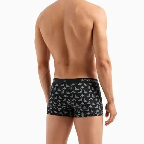 Emporio Armani 3 pack Pure Cotton Boxer Trunks - Black/Grey/White