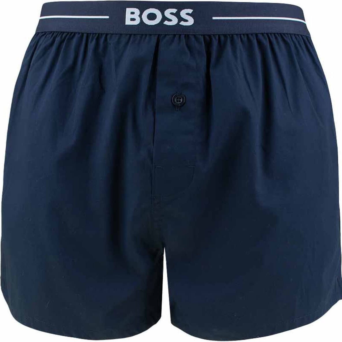 Boss 3 Pack Woven Boxers / Pyjama Shorts in Cotton Poplin - Blue Checks