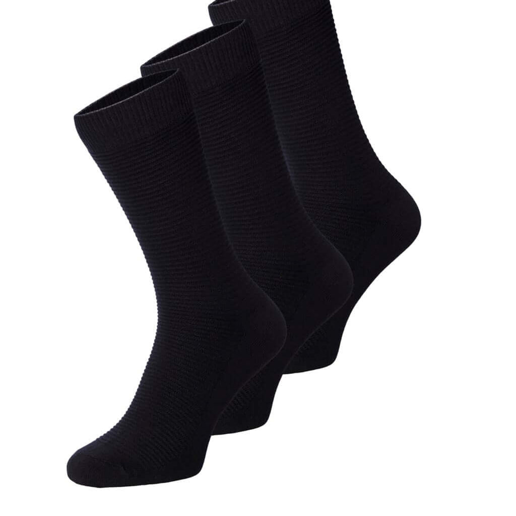 Jack & Jones 3 Pack Cotton Crew Socks Fipo - Black (7-11)