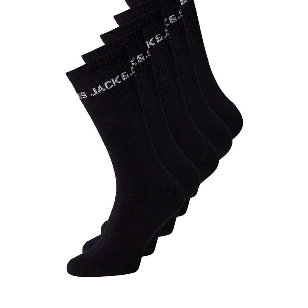Jack & Jones 5 Pack Logo Tennis Socks - One Size (7-11)