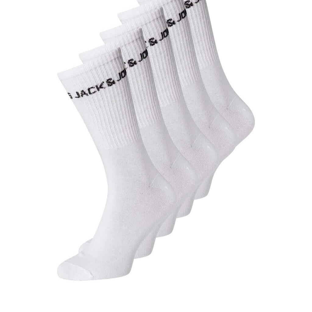 Jack & Jones 5 Pack Logo Tennis Socks - One Size (7-11)
