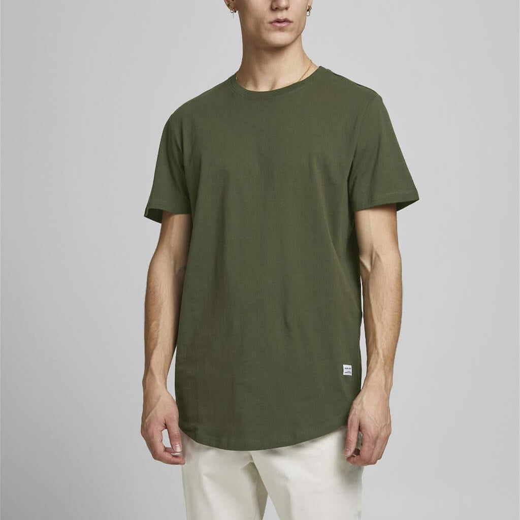 Jack & Jones 5 Pack JJENOA 100% Cotton Crew Neck T-Shirts - White/Navy/Black/Olive