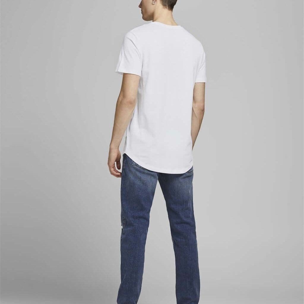 Jack & Jones 5 Pack JJENOA 100% Cotton Crew Neck T-Shirts - White/Navy/Black/Olive