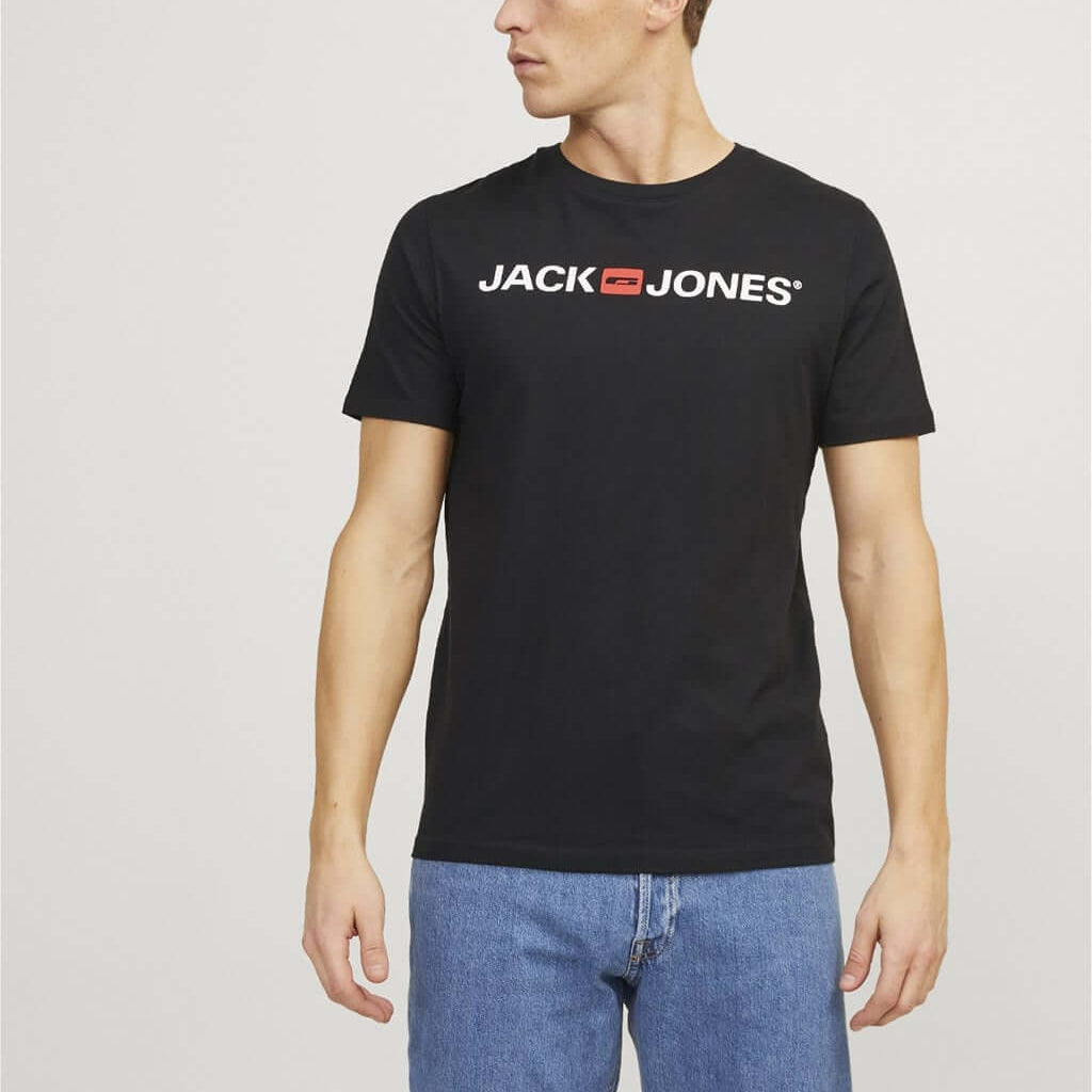 Jack & Jones 3 Pack JJECORP Crew Neck T-Shirts - White/Navy/Black
