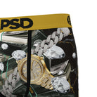 PSD Icy Benjis 7" Boxer Briefs Breathable MicroMesh Stretch Fit - Black / Gold
