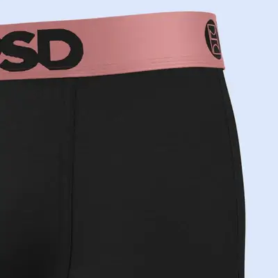 PSD Luxe Modal 7" Boxer Briefs – Black Rose Gold, Breathable Stretch Comfort