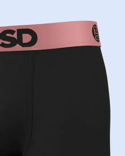 PSD Luxe Modal 7" Boxer Briefs – Black Rose Gold, Breathable Stretch Comfort