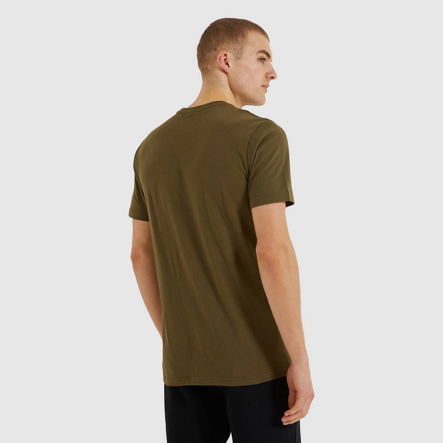 Ellesse SL Prado T-Shirt for Men – Khaki, Classic Fit, 100% Cotton, Retro Logo Print