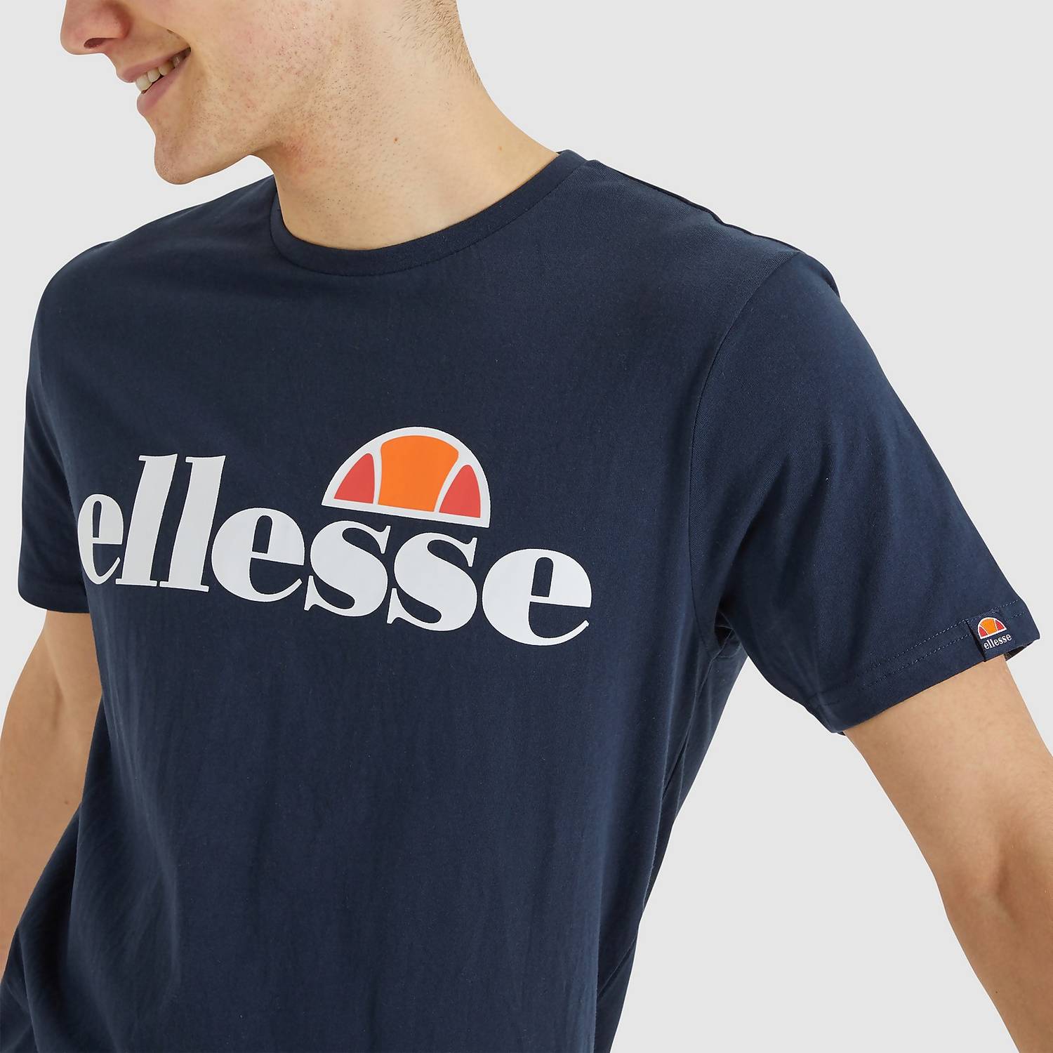 Ellesse SL Prado T-Shirt for Men – Navy, Classic Fit, 100% Cotton, Retro Logo Print