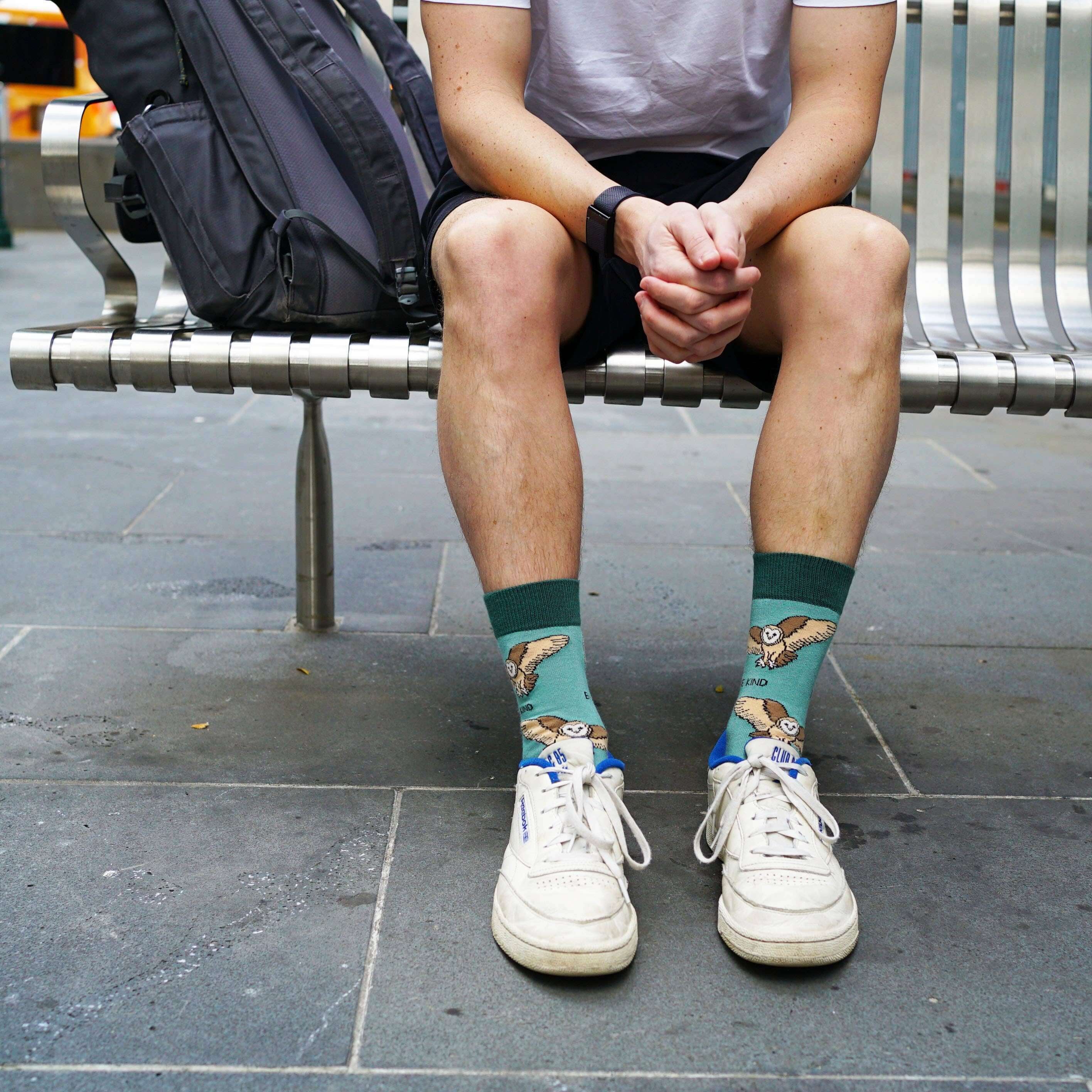 Bare Kind Save the Barn Owl Bamboo Socks, Green