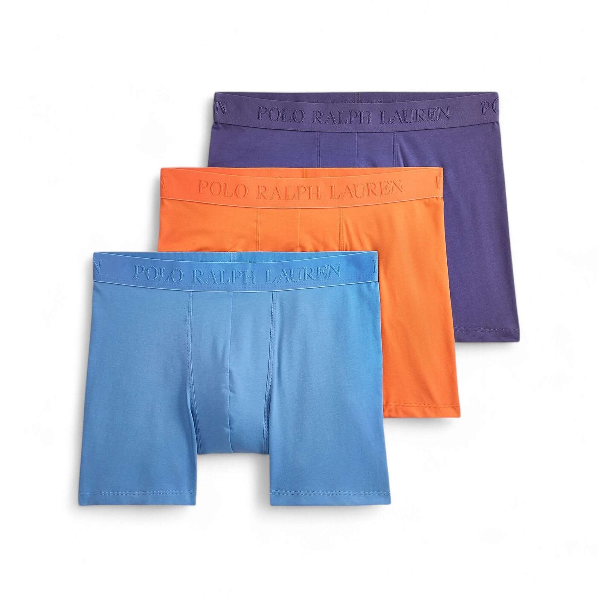 Polo Ralph Lauren Men's Boxer Briefs 3-Pack – Melon, Blue, Jonquil Berry