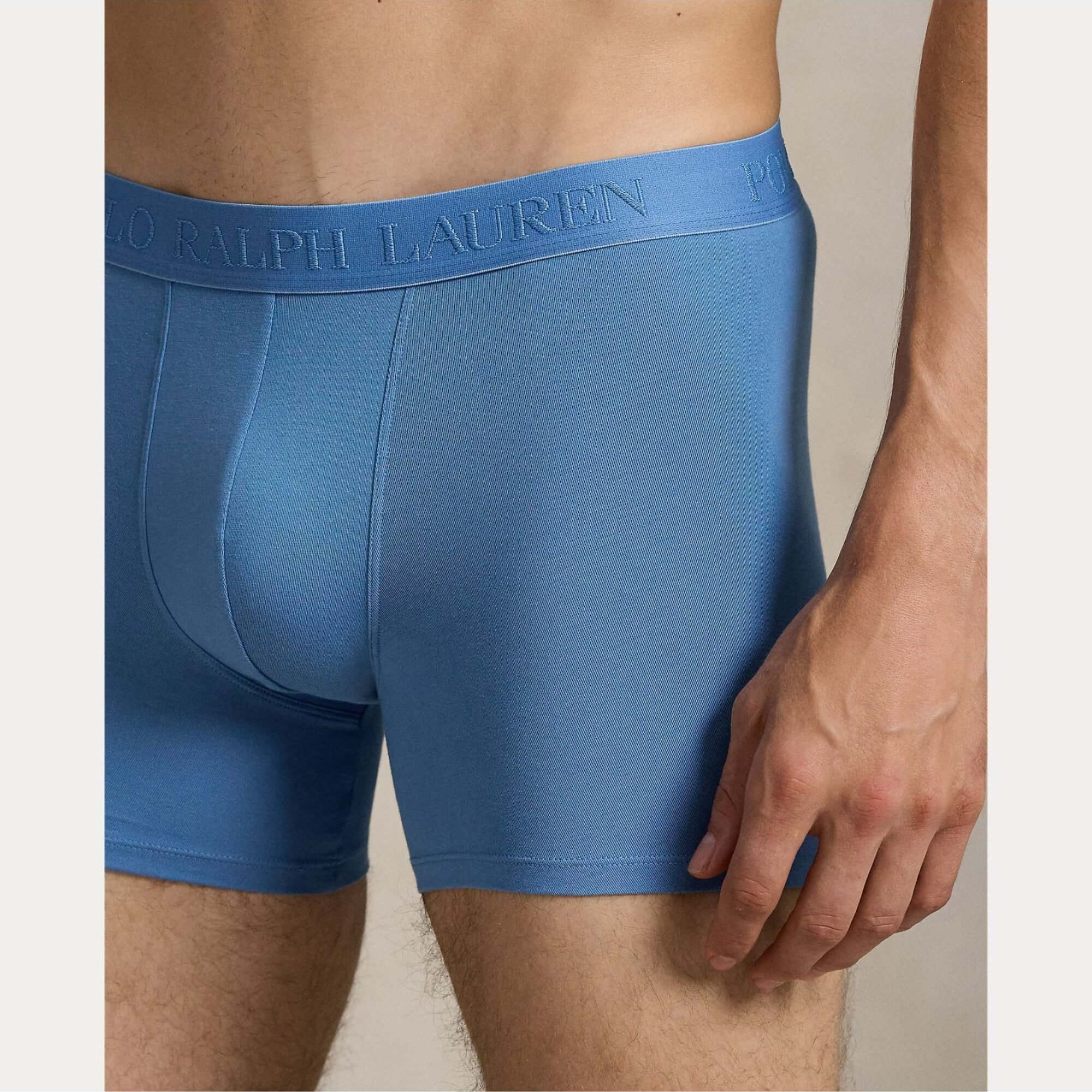 Polo Ralph Lauren Men's Boxer Briefs 3-Pack – Melon, Blue, Jonquil Berry